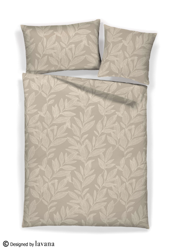 Flanell Bettwäsche Bosco taupe Allover