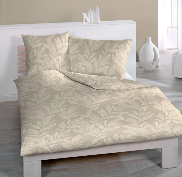 Flanell Bettwäsche Bosco taupe Allover – Bild 4