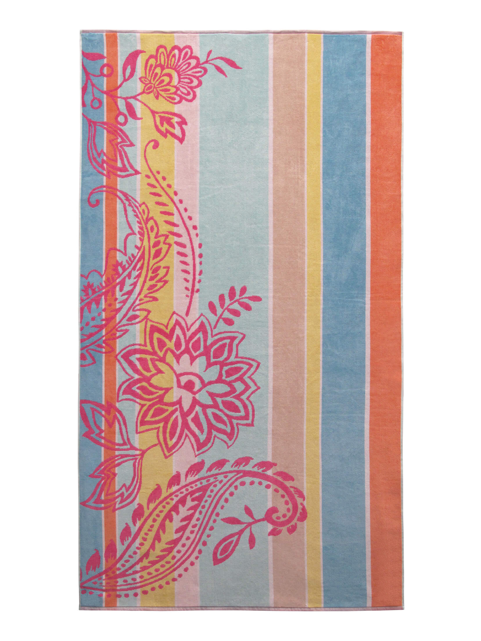 Strandtuch Velours Jacquard - Paisley coral