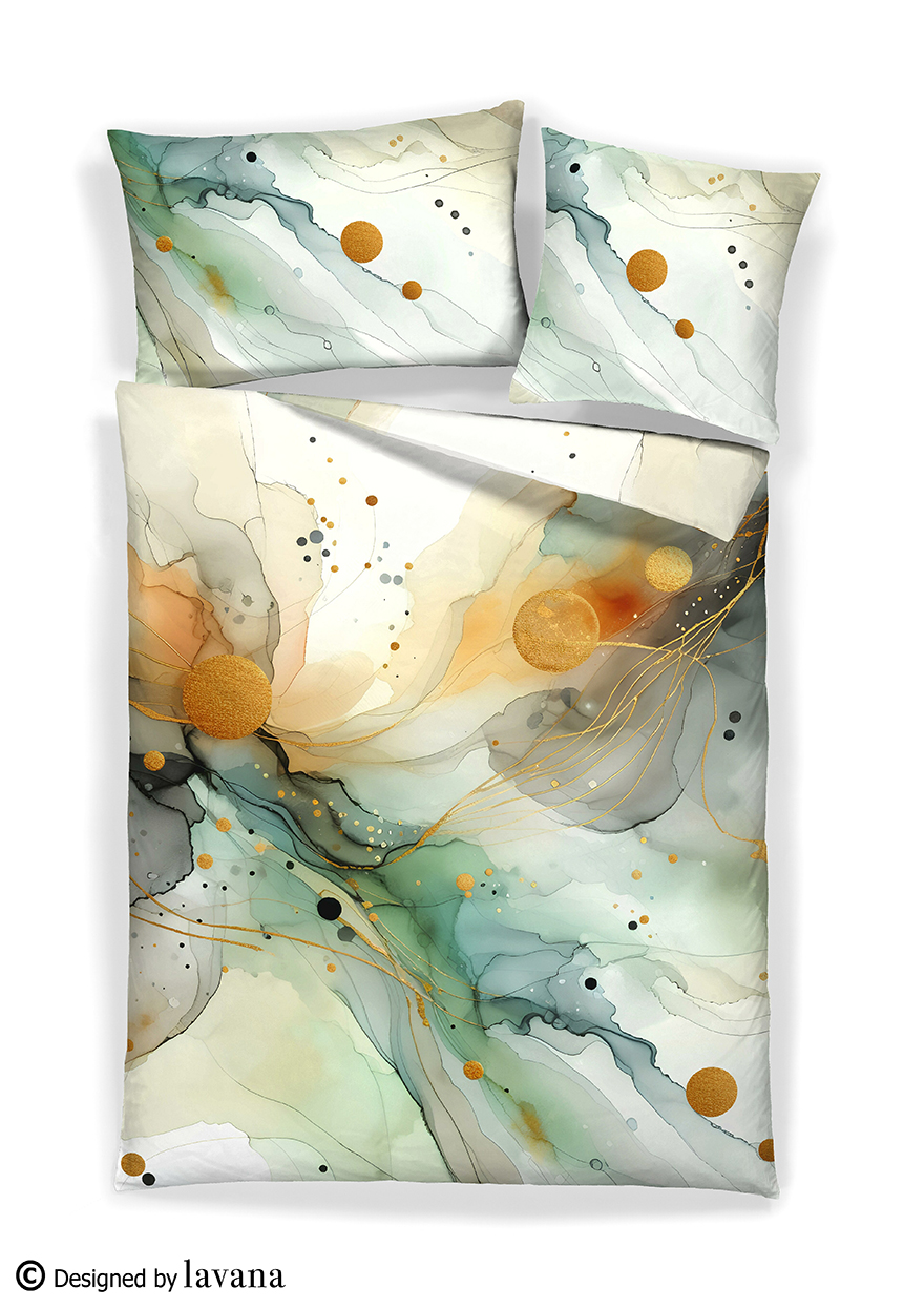 Satin Linge de lit Anthius, imprimé digital